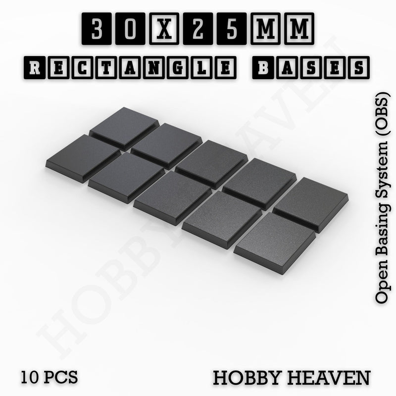 Rectangle Bases Range Sizes - 75x30mm to 125x40mm Medium Sizes 3d Print Full Range Tabletop Games