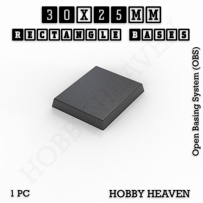 Rectangle Bases Range Sizes - 75x30mm to 125x40mm Medium Sizes 3d Print Full Range Tabletop Games