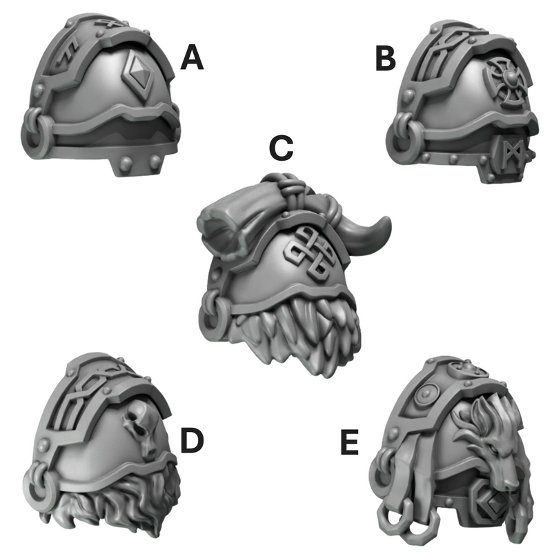 Big Pauldrons Pack 3 Primal Hounds Conversion Bits For 28mm 32mm Sci-fi Space Knights