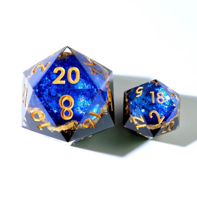 Azure Depths | 33mm D20 | Oversized Geode Dice | Single Dice