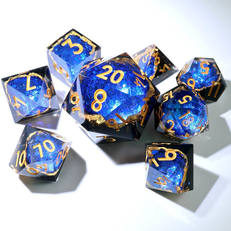 Azure Depths | 33mm D20 | Oversized Geode Dice | Single Dice