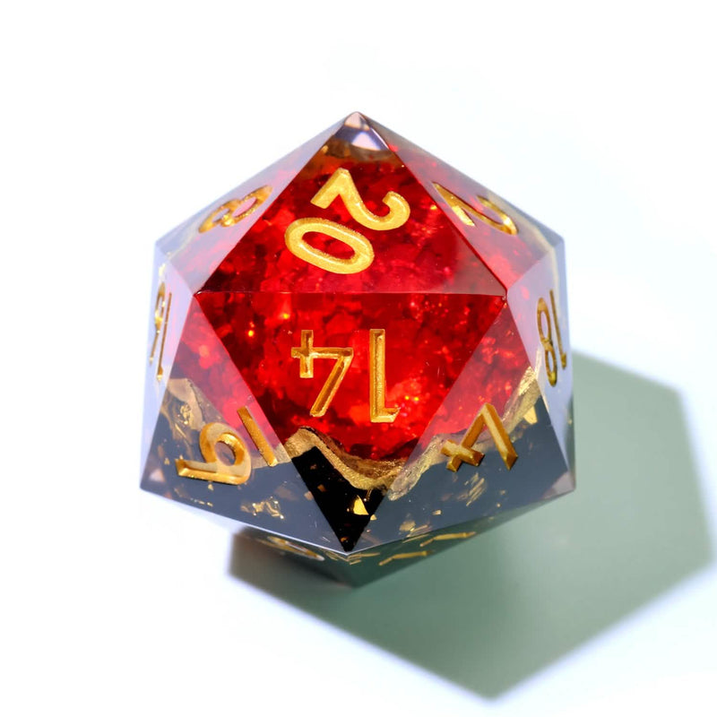 Crimson Abyss | 33mm D20 | Oversized Geode Dice | Single Dice