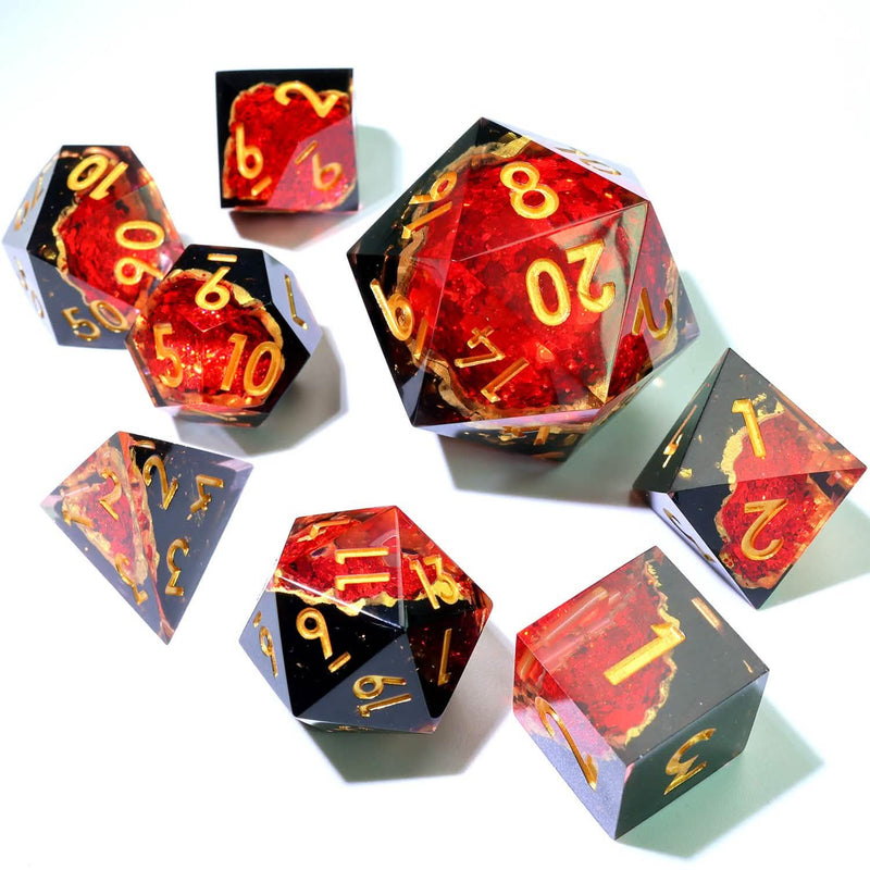 Crimson Abyss | 33mm D20 | Oversized Geode Dice | Single Dice