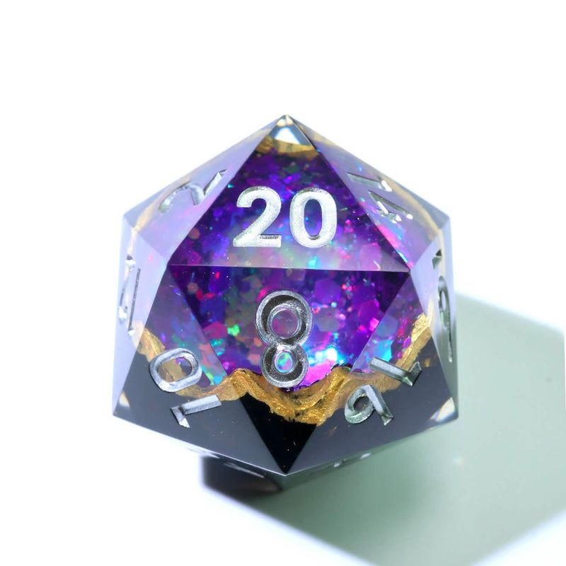Royal Nebula | 33mm D20 | Oversized Geode Dice | Single Dice