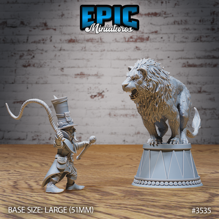 Halfling Animal Tamer with Lion | Nightsky Carnival | Fantasy Miniature | Epic Miniatures