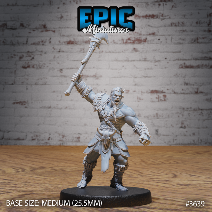 Barbarian Tribe Male Attacking | Ice Age Madness | Fantasy Miniature | Epic Miniatures