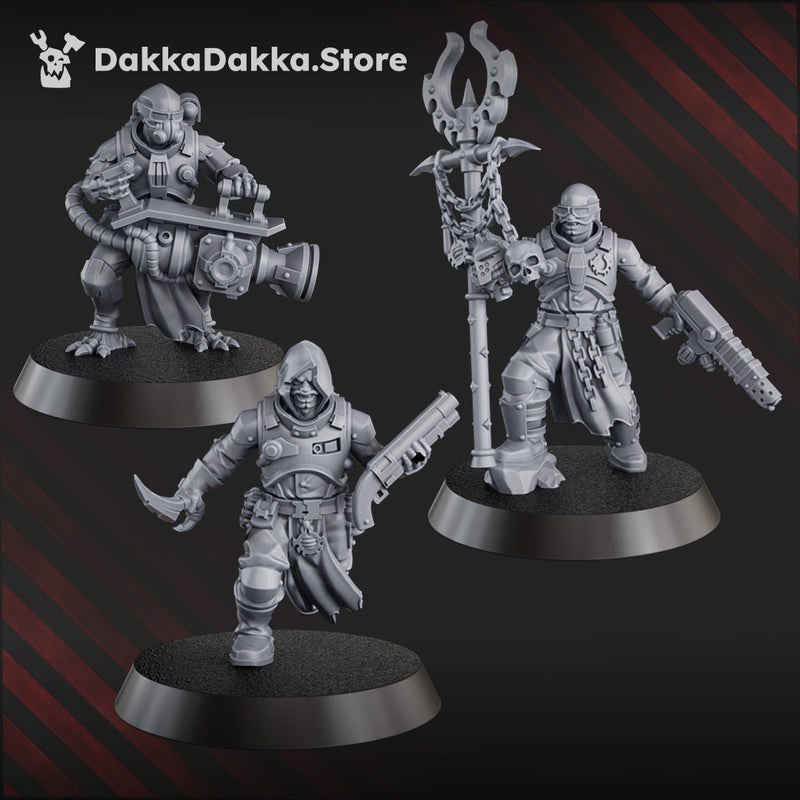 Liquidation Team of the Cosmic Harvester Miniatures | Grimdark Proxy Miniature | Ghamak