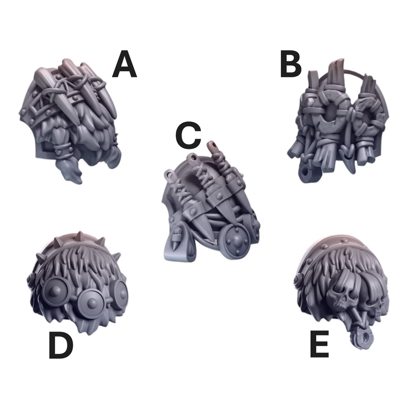 Pauldrons Pack 5 Primal Hounds Conversion Bits For 28mm 32mm Sci-fi Space Knights