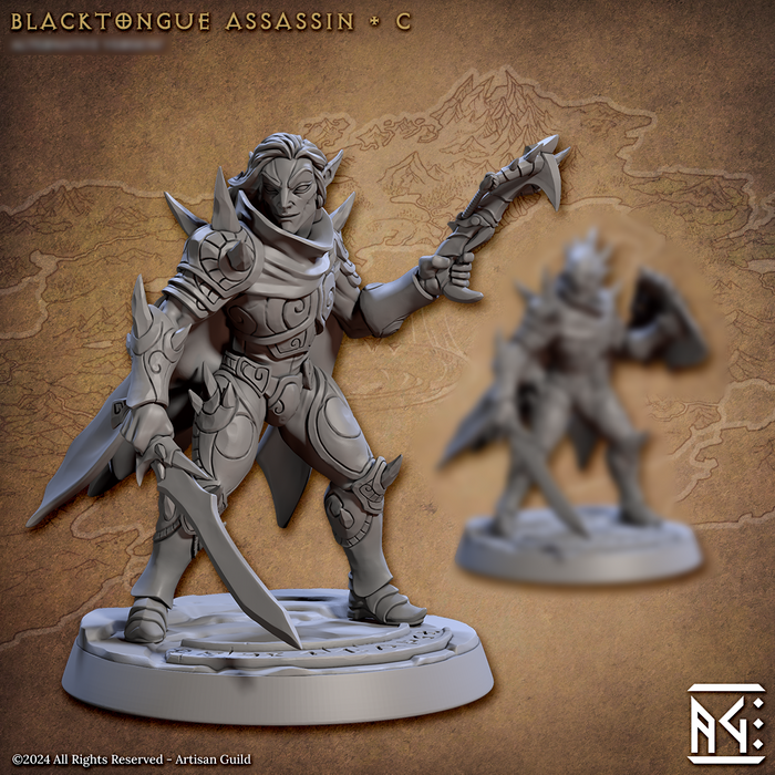 Assassin C | Blacktongue Assassins | Fantasy D&D Miniature | Artisan Guild