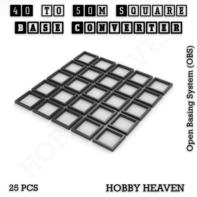 Square to Square Bases Size Converters 3d Print Full Range