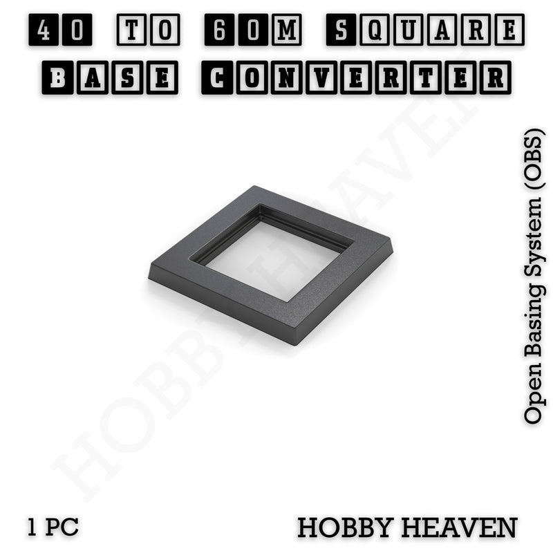 Square to Square Bases Size Converters 3d Print Full Range