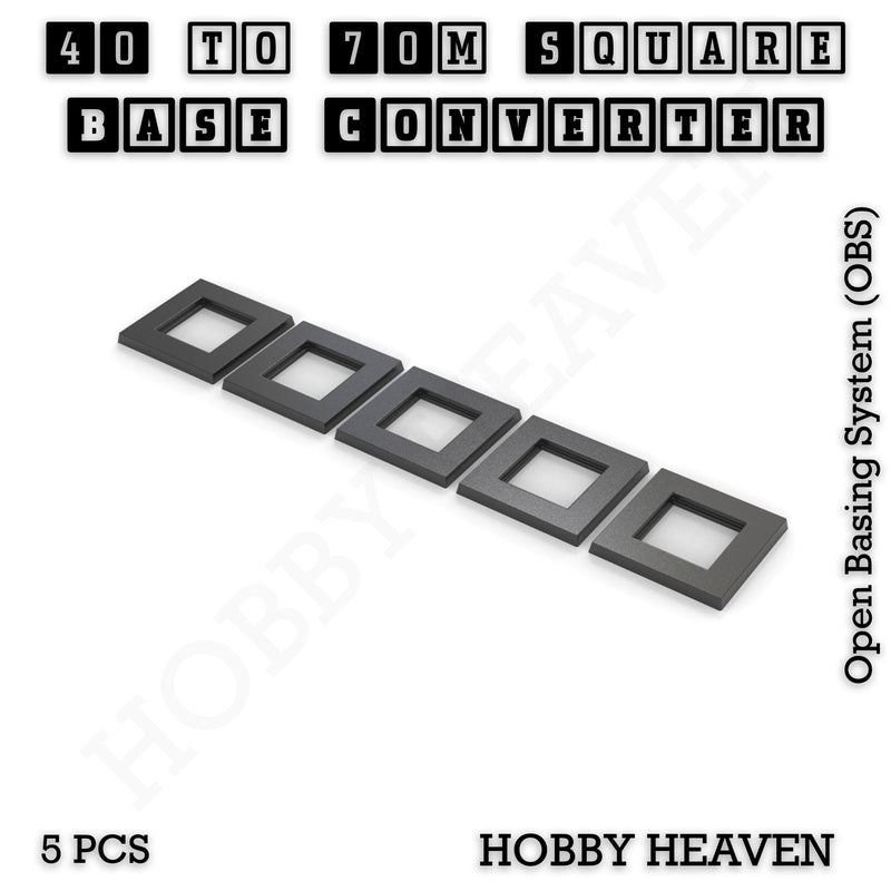 Square to Square Bases Size Converters 3d Print Full Range