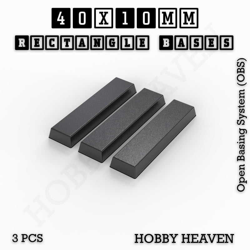 Rectangle Bases Range Sizes - 20x15mm to 75x25mm Small Sizes 3d Print Full Range Tabletop Games