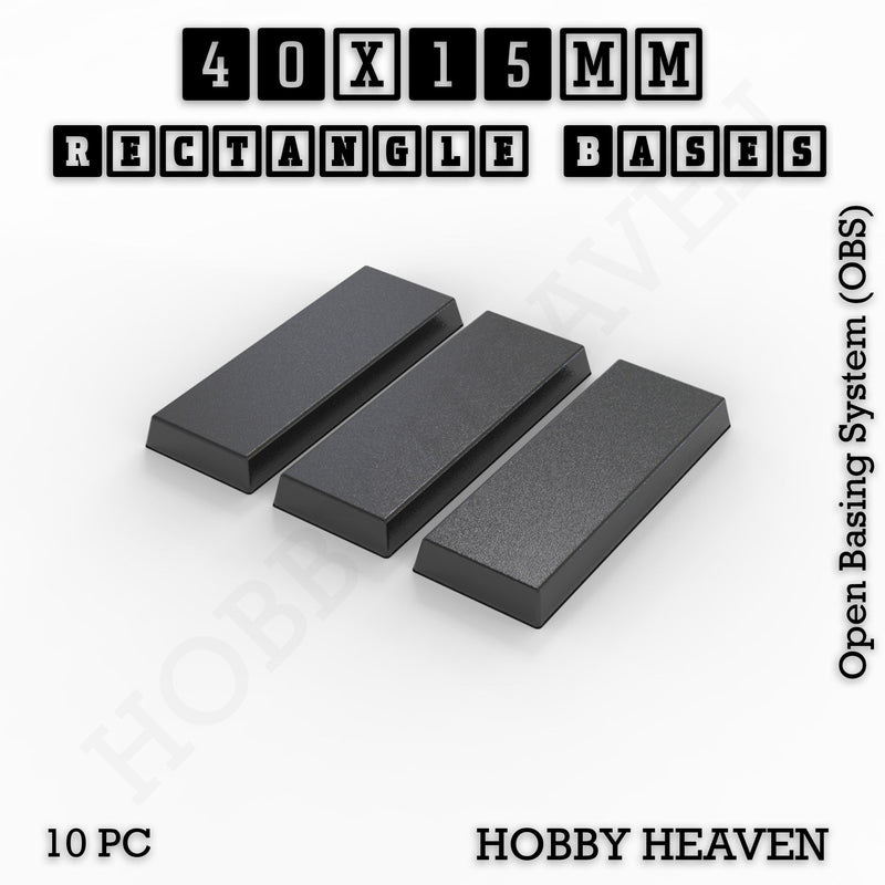 Rectangle Bases Range Sizes - 75x30mm to 125x40mm Medium Sizes 3d Print Full Range Tabletop Games
