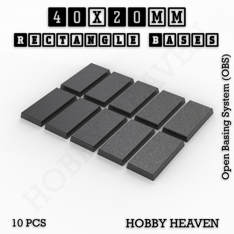 Rectangle Bases Range Sizes - 75x30mm to 125x40mm Medium Sizes 3d Print Full Range Tabletop Games