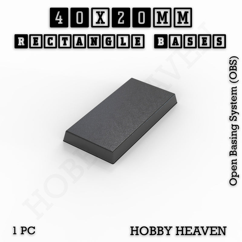 Rectangle Bases Range Sizes - 75x30mm to 125x40mm Medium Sizes 3d Print Full Range Tabletop Games
