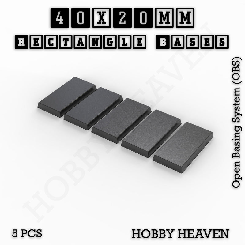 Rectangle Bases Range Sizes - 20x15mm to 75x25mm Small Sizes 3d Print Full Range Tabletop Games