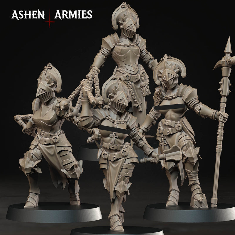 Stigmatic Nun Bleeding Procession Miniatures | Trench Grimdark | Ashen Armies