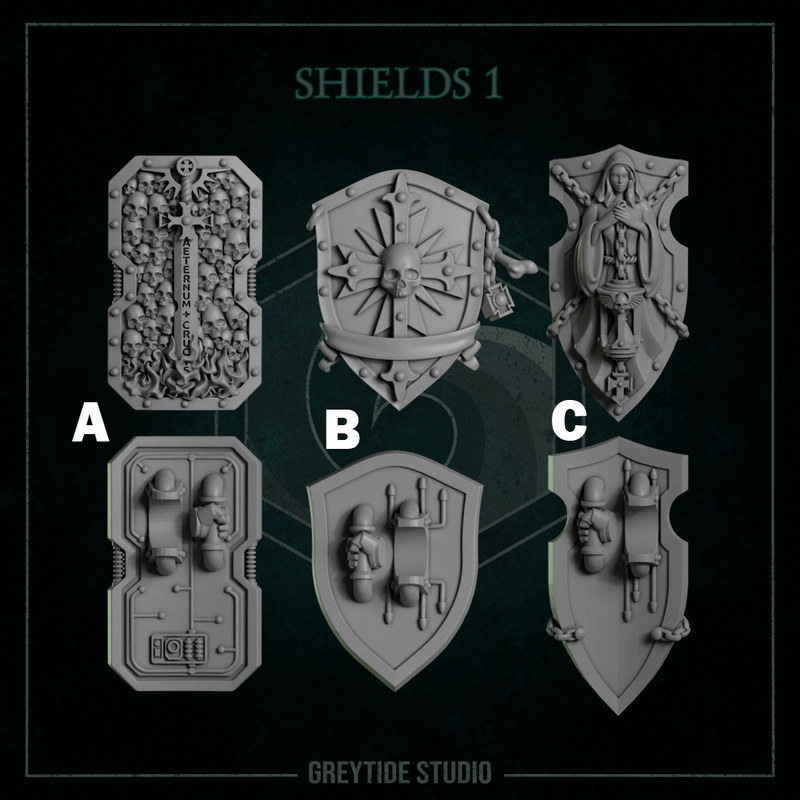 Shields Pack 1 | Eternal Pilgrims | Conversion Bits For 28mm 32mm Sci-fi Marines