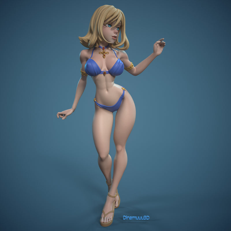 Sword Maiden | Pin-Up Statue Fan Art Miniature Unpainted | Dinamuu3D