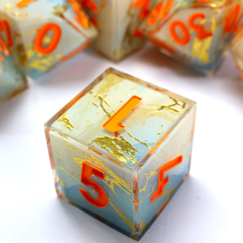 Divine Thunder | Art Core Dice | 7 Piece Set