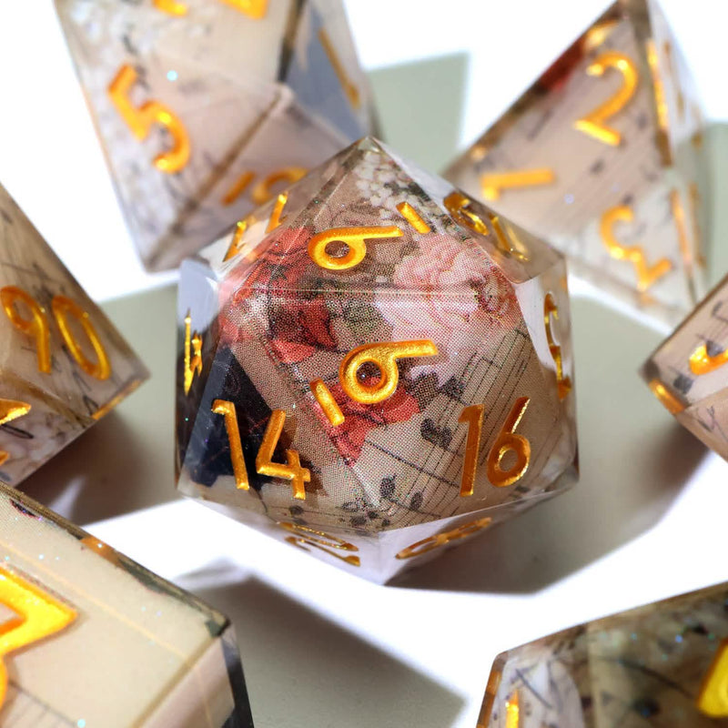 Sonnet of Thorns | Sharp Edge Dice | Resin | 7 Piece Set