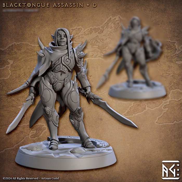Assassin D | Blacktongue Assassins | Fantasy D&D Miniature | Artisan Guild