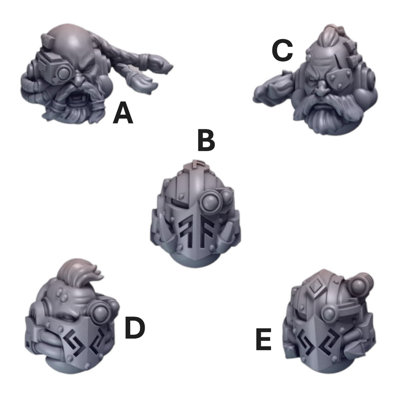 Heads Pack 5 Primal Hounds Conversion Bits For 28mm 32mm Sci-fi Space Knights