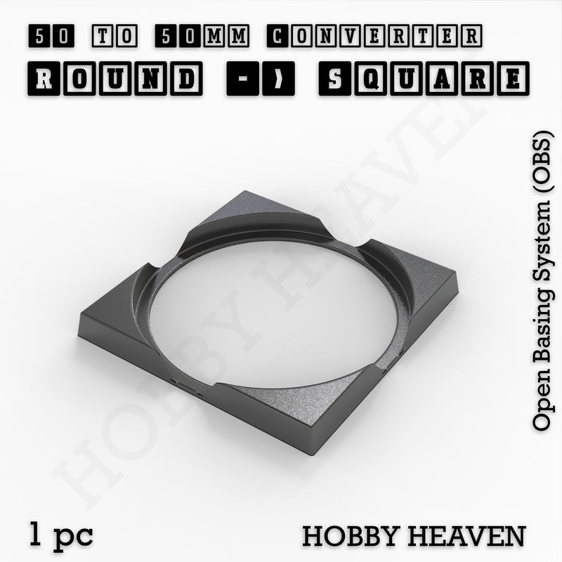 Round to Square Bases Shape and Size Converters 3d Print Full Range