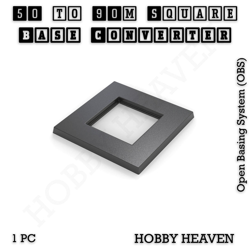 Square to Square Bases Size Converters 3d Print Full Range