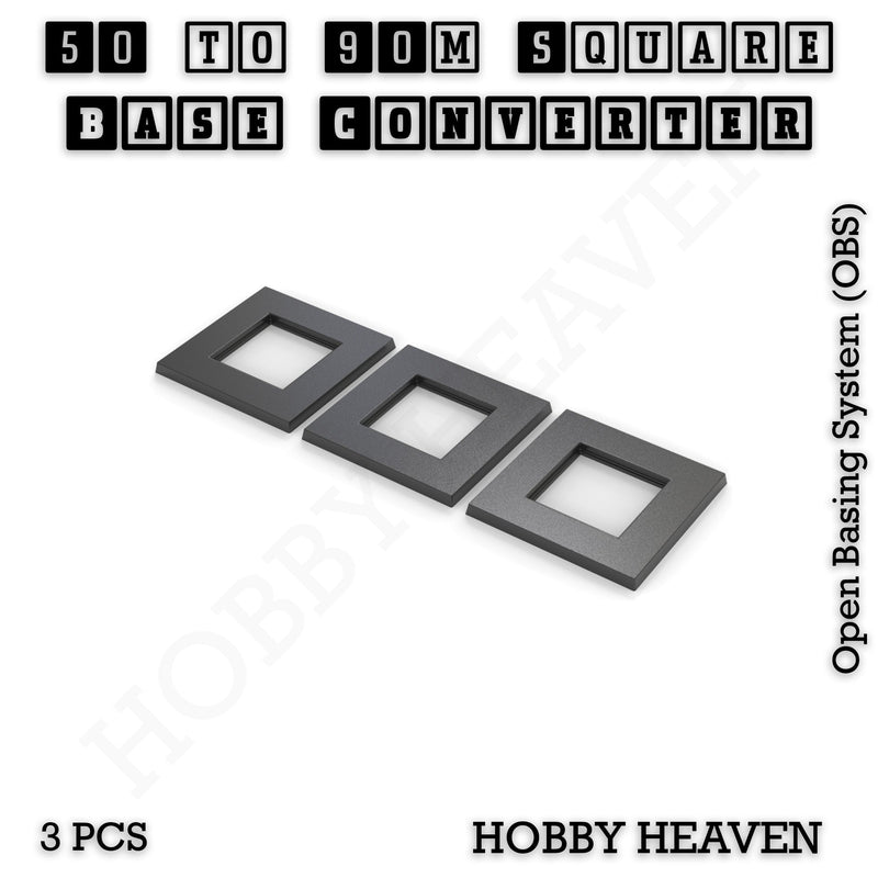 Square to Square Bases Size Converters 3d Print Full Range