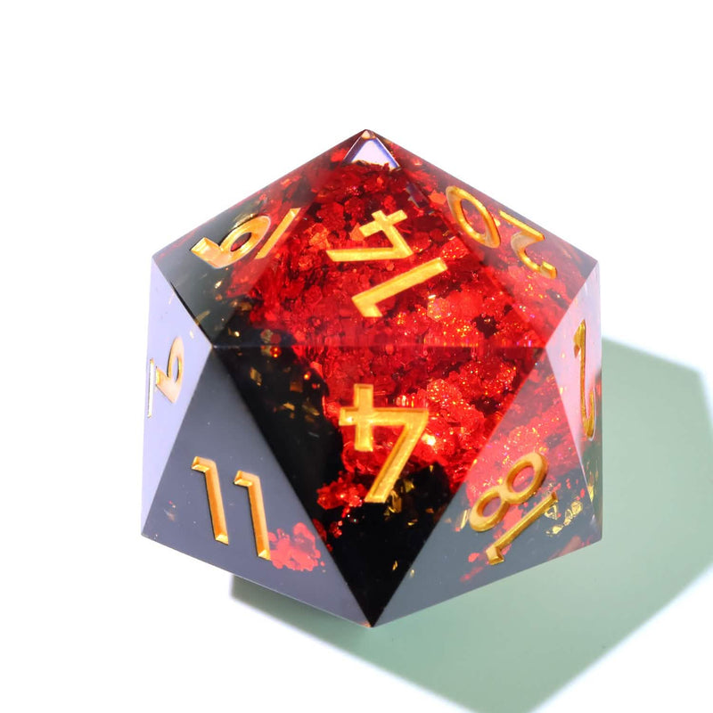 Crimson Abyss | 50mm D20 | Oversized Geode Dice | Single Dice