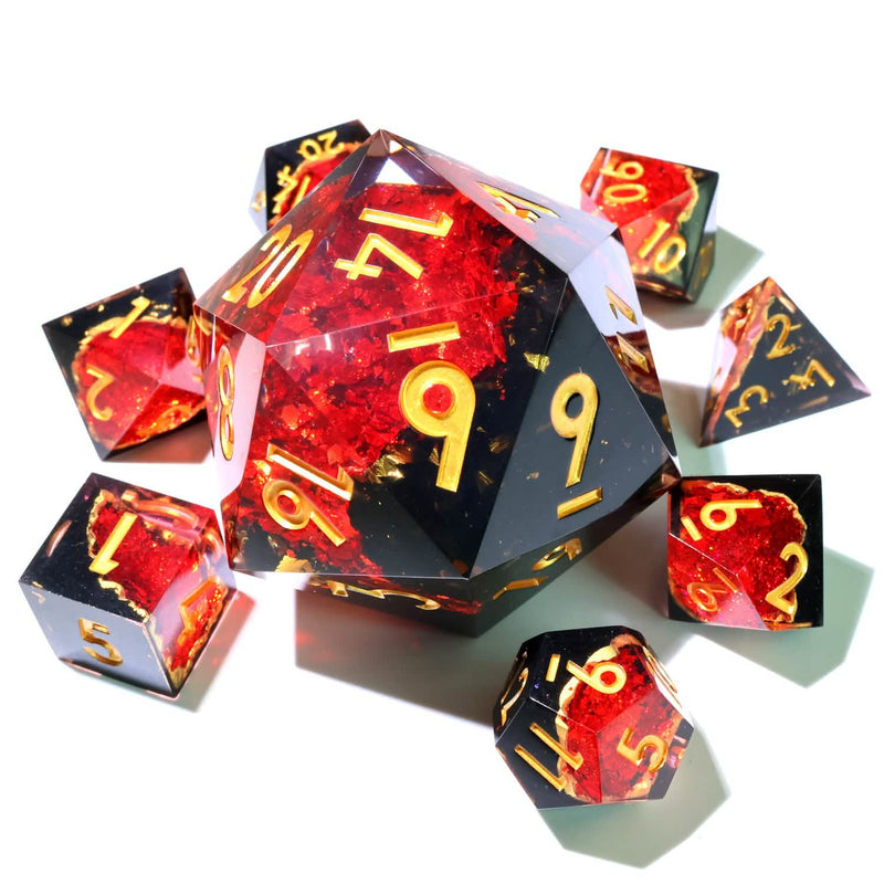 Crimson Abyss | 50mm D20 | Oversized Geode Dice | Single Dice