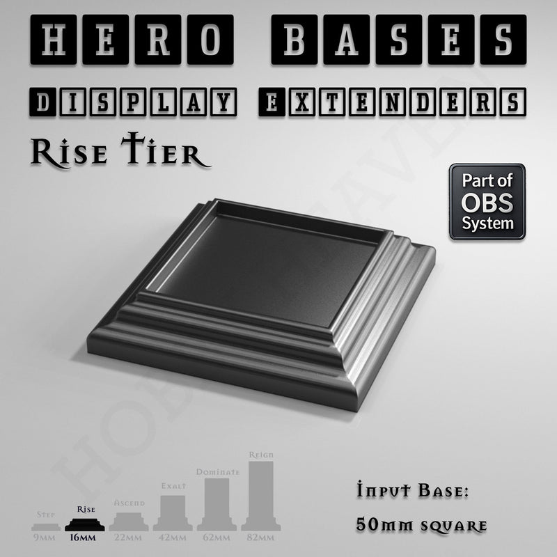 Hero Bases Display Extenders | Squares and Rectangles | Convert Gaming Bases to Display Bases & Plinths