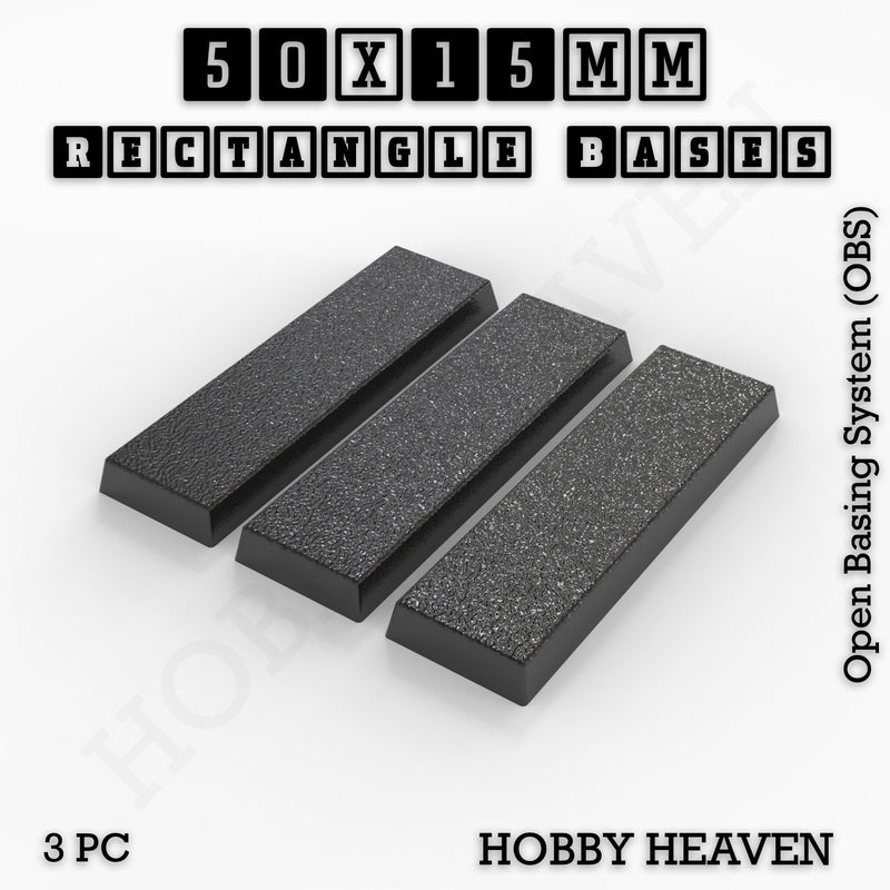 Rectangle Bases Range Sizes - 20x15mm to 75x25mm Small Sizes 3d Print Full Range Tabletop Games