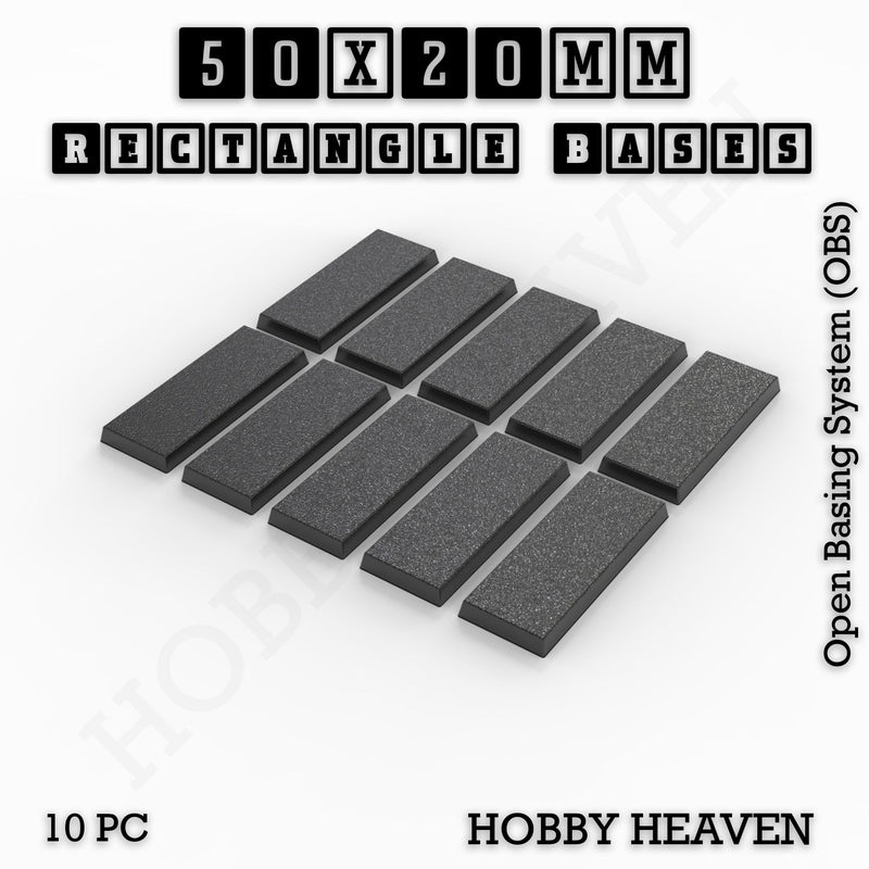 Rectangle Bases Range Sizes - 75x30mm to 125x40mm Medium Sizes 3d Print Full Range Tabletop Games