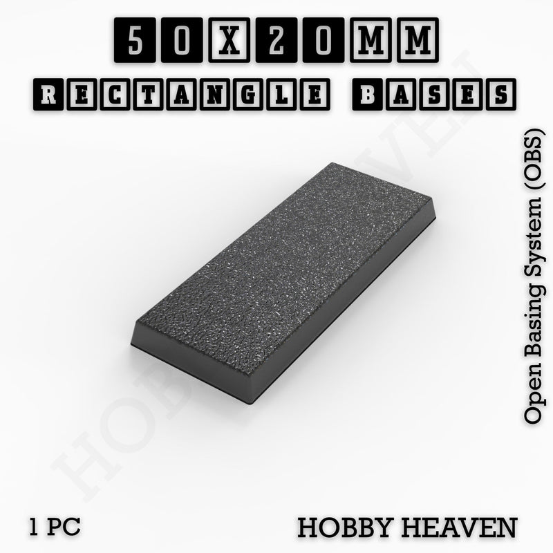 Rectangle Bases Range Sizes - 20x15mm to 75x25mm Small Sizes 3d Print Full Range Tabletop Games