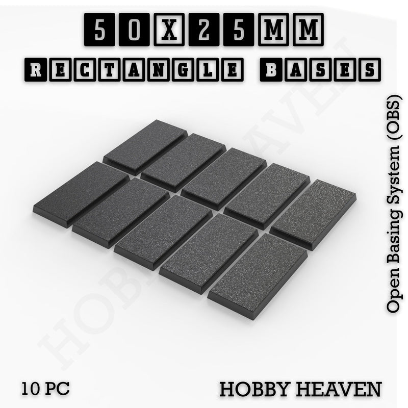 Rectangle Bases Range Sizes - 20x15mm to 75x25mm Small Sizes 3d Print Full Range Tabletop Games