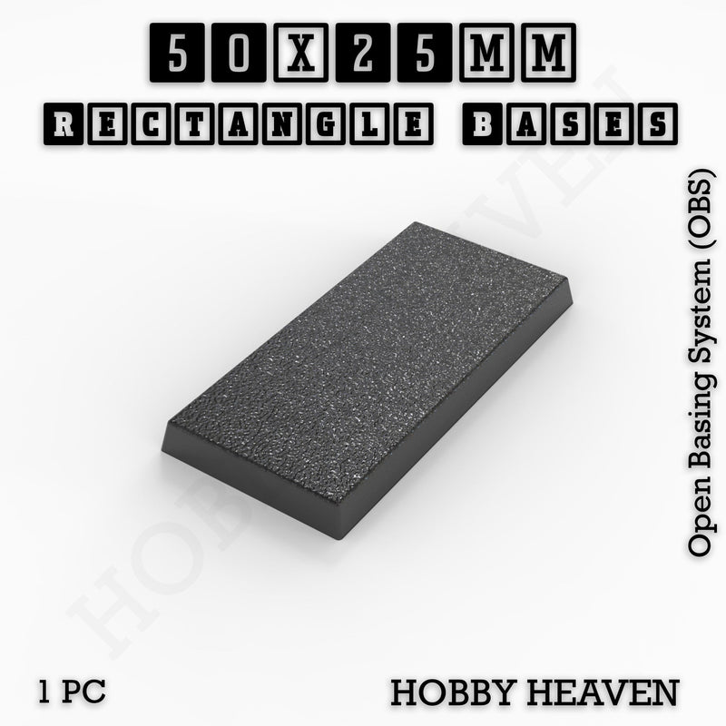 Rectangle Bases Range Sizes - 75x30mm to 125x40mm Medium Sizes 3d Print Full Range Tabletop Games
