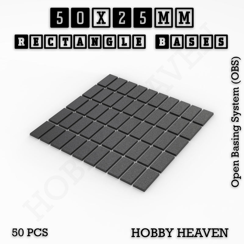 Rectangle Bases Range Sizes - 75x30mm to 125x40mm Medium Sizes 3d Print Full Range Tabletop Games