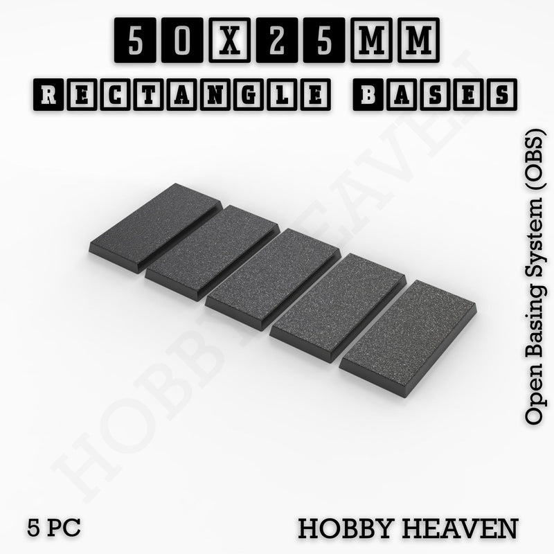 Rectangle Bases Range Sizes - 20x15mm to 75x25mm Small Sizes 3d Print Full Range Tabletop Games