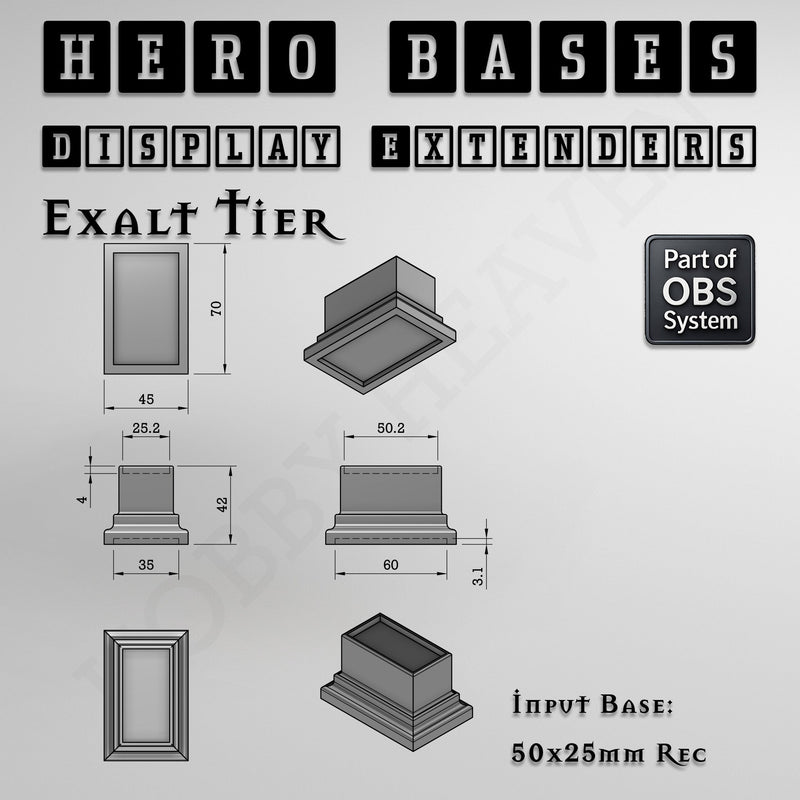 Hero Bases Display Extenders | Squares and Rectangles | Convert Gaming Bases to Display Bases & Plinths