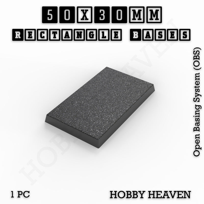 Rectangle Bases Range Sizes - 20x15mm to 75x25mm Small Sizes 3d Print Full Range Tabletop Games