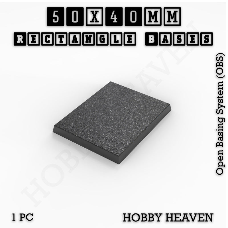Rectangle Bases Range Sizes - 20x15mm to 75x25mm Small Sizes 3d Print Full Range Tabletop Games