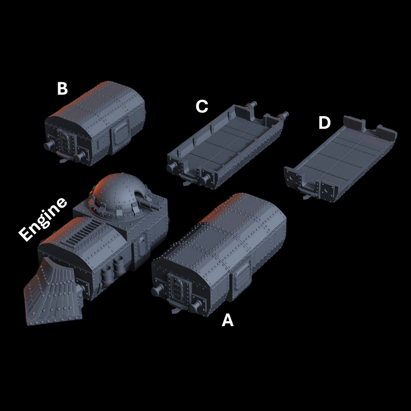 Armoured Train Set | Trench Grimdark | Scenery | Diceverse