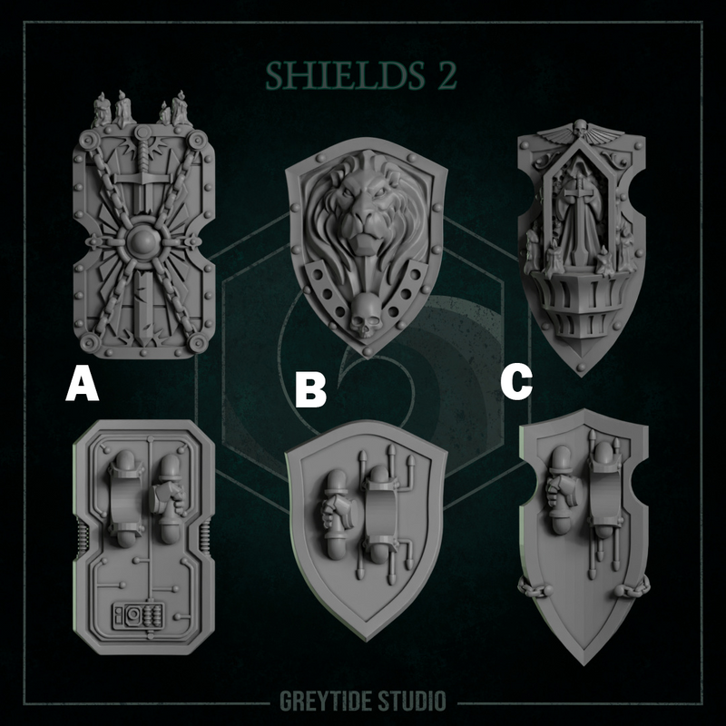 Shields Pack 2 | Eternal Pilgrims | Conversion Bits For 28mm 32mm Sci-fi Marines