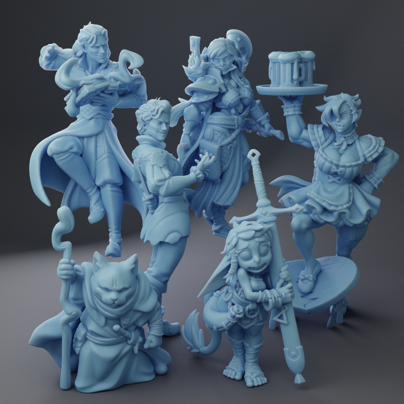 Friday Night Tavern Miniatures (Full Set) | Fantasy Miniature | Twin Goddess Miniatures