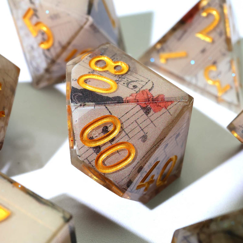Sonnet of Thorns | Sharp Edge Dice | Resin | 7 Piece Set