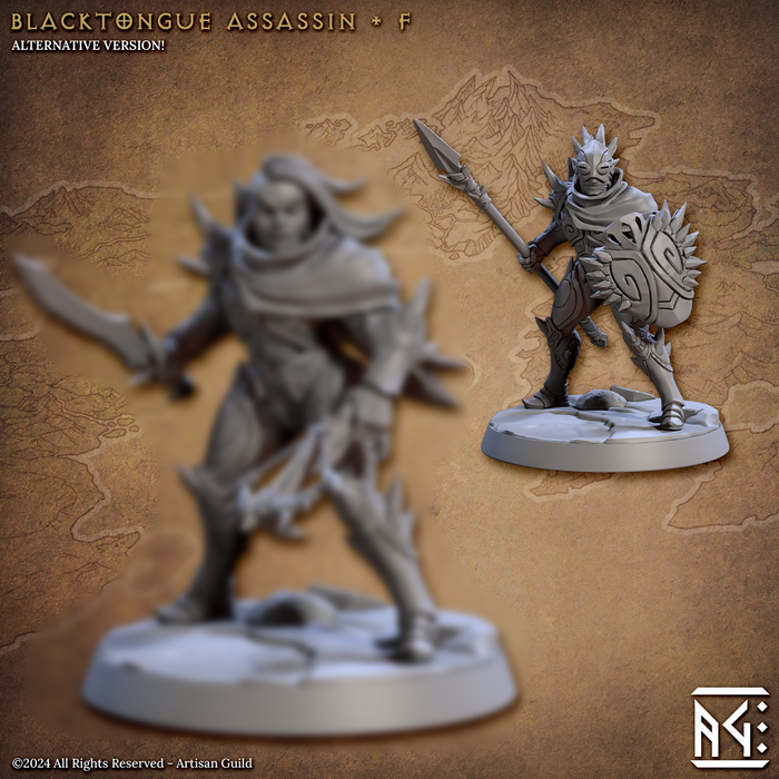 Assassin F (Alt) | Blacktongue Assassins | Fantasy D&D Miniature | Artisan Guild