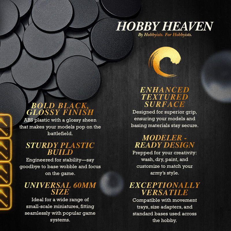 60mm Round Plain Plastic Bases